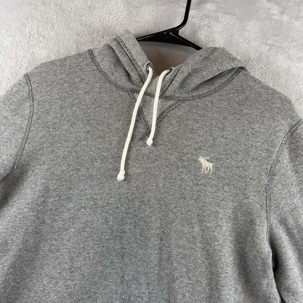 Abercrombie & Fitch Hoodie Mens Small Gray Sherpa Lined Fleece Pullover